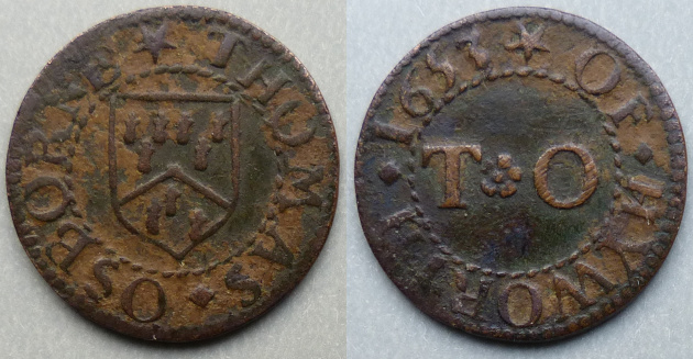 Highworth, Thomas Osborne 1653 farthing Highworth, Thomas Osborne 1653 farthing